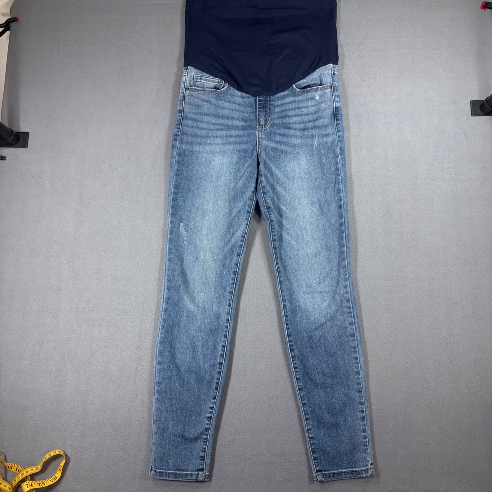 PinkBlush Maternity Skinny Jeans Womens 28 Blue Excellent Distressed SPP11196ML